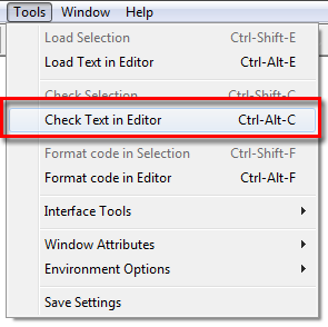 Check Text in Editor