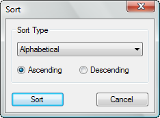 Sort Dialog